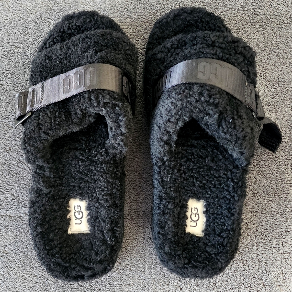 UGG Women's Fluffita Slippers Platform Slides 1113475 size 7-7.5